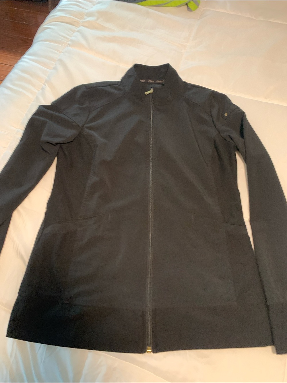 Women's Black Scrub Zip-Front Jacket